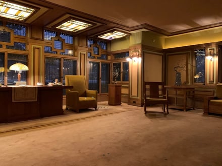 Meyer May House Living Room at Night